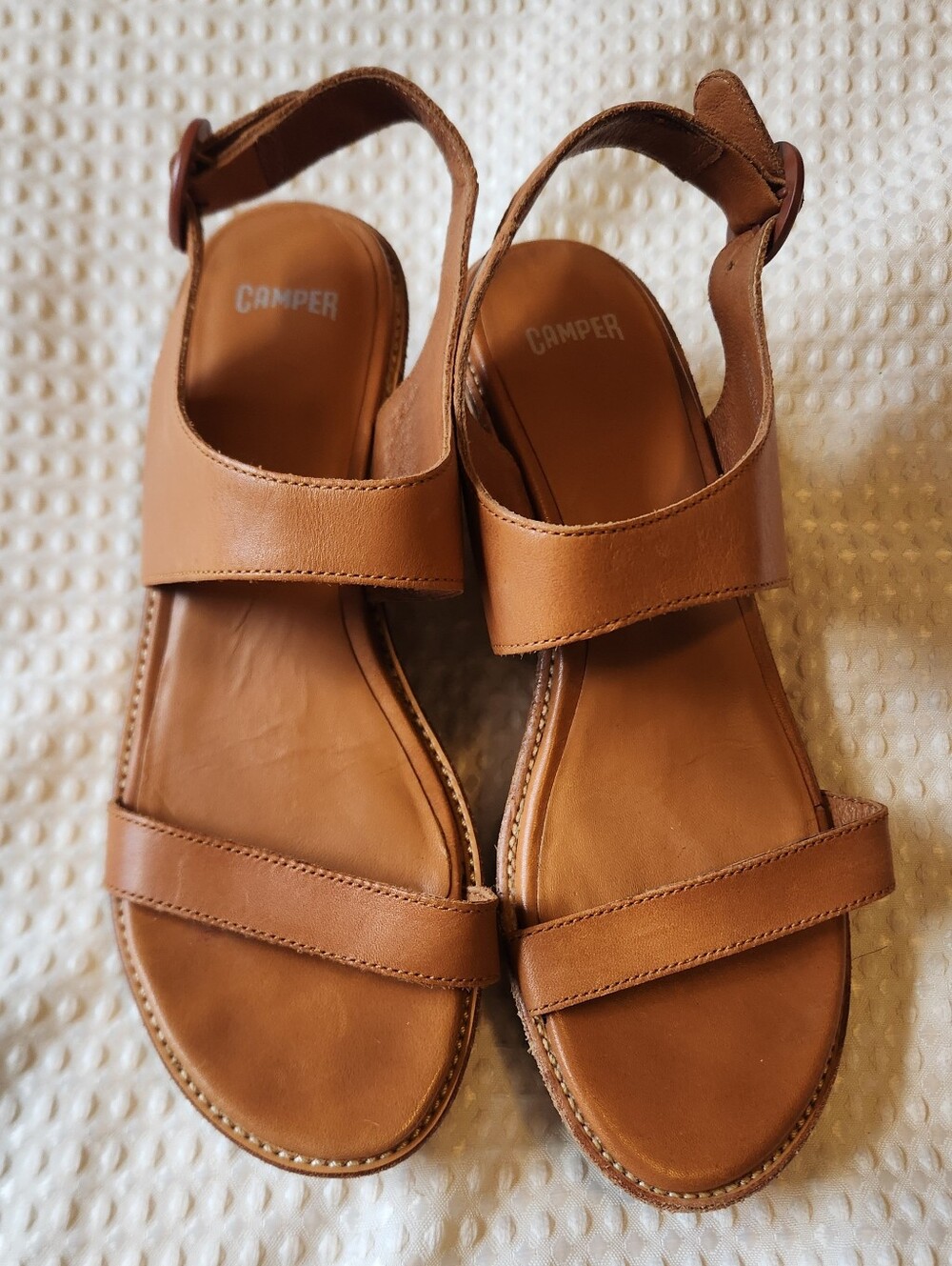 Camper Leather Wedge Sandals Size 38